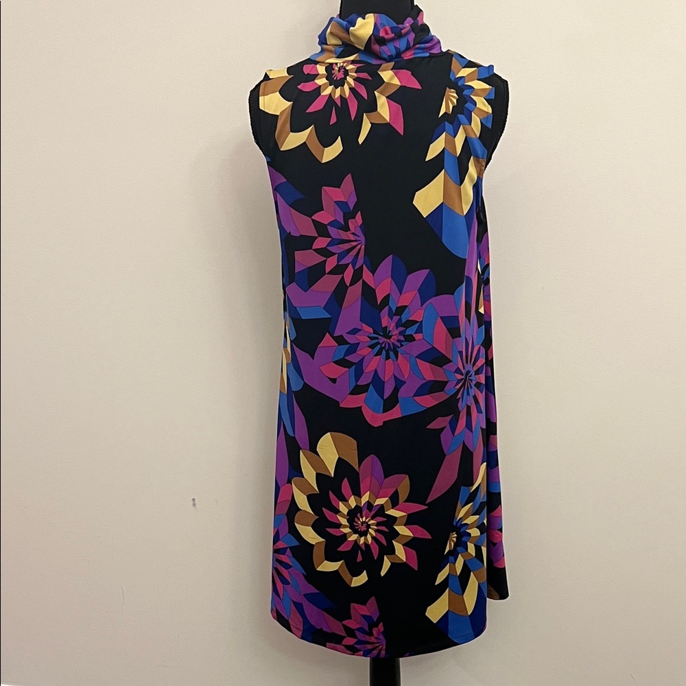JB by Julie Brown Black Sleeveless Floral-Print Cowl Neck Mini Dress - Picture 3 of 6
